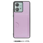 WORK28MT-LLC-MEG40N [edge 40 neo 用 PUレザースマホケース/カードポケット&ストラップホール付き [ライラック]]