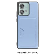 WORK28MT-BU-MEG40N [edge 40 neo 用 PUレザースマホケース/カードポケット&ストラップホール付き [ベビーブルー]]