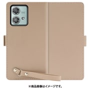 WORK29MT-CM-MEG40N [edge 40 neo 用 本革スマホケース/スタンド機能＆ストラップホール付き [モンブランキャメル]]