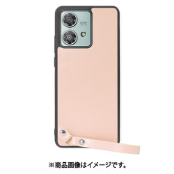 WORK33MT-PK-MEG40N [edge 40 neo 用 本革スマホケース/ストラップ＆ストラップホール付き [ピーチピンク]]