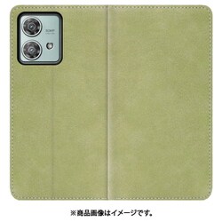 WORK34MT-GN-MEG40N [edge 40 neo 用 PUレザースマホケース/スタンド機能＆カードポケット付き [サマーグリーン]]