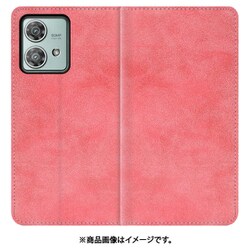 WORK34MT-PK-MEG40N [edge 40 neo 用 PUレザースマホケース/スタンド機能＆カードポケット付き [スプリングピンク]]