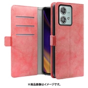 WORK34MAGMT-PK-MEG40N [edge 40 neo 用 PUレザースマホケース/スタンド機能＆カードポケット＆ベルト付き [スプリングピンク]]