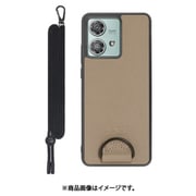 WORK37MT-BN-MEG40N [edge 40 neo 用 首掛けスマホケース/ネックストラップ付き [ラテブラウン]]