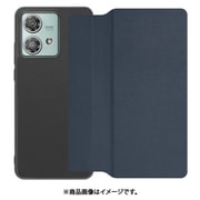 WORK38MT-NY-MEG40N [edge 40 neo 用 PUレザースマホケース/ストラップホール＆カードポケット付き [ダークネイビー]]