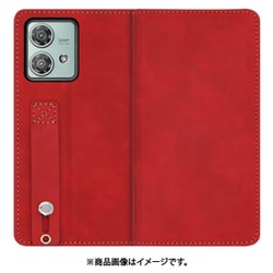WORK42MT-RD-MEG40N [edge 40 neo 用 ベルト付きスマホケース/スタンド機能＆カードポケット付き [ロイヤルレッド]]