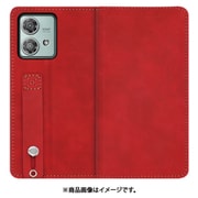 WORK42MT-RD-MEG40N [edge 40 neo 用 ベルト付きスマホケース/スタンド機能＆カードポケット付き [ロイヤルレッド]]