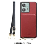 WORK24MPMT-RD-MEG40N [edge 40 neo 用 小銭入れ付きスマホケース/PUレザー/ストラップ付き [レッド]]