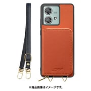 WORK24MPMT-OG-MEG40N [edge 40 neo 用 小銭入れ付きスマホケース/PUレザー/ストラップ付き [オレンジ]]