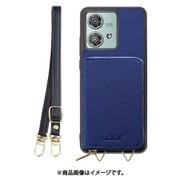 WORK24MPMT-NY-MEG40N [edge 40 neo 用 小銭入れ付きスマホケース/PUレザー/ストラップ付き [ネイビー]]