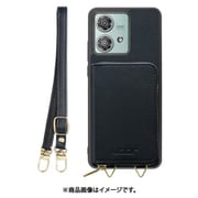 WORK24MPMT-BK-MEG40N [edge 40 neo 用 小銭入れ付きスマホケース/PUレザー/ストラップ付き [ブラック]]