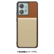 WORK56SCMT-CMBG-MEG40N [edge 40 neo 用 折り畳み式カードポケット/本革/4枚収納 [キャメルベージュ]]