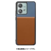 WORK56SCMT-BUCM-MEG40N [edge 40 neo 用 折り畳み式カードポケット/本革/4枚収納 [ブルーキャメル]]