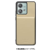 WORK56SCMT-BG-MEG40N [edge 40 neo 用 折り畳み式カードポケット/本革/4枚収納 [グレージュ]]