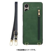 WORK54XP-GN-SXP1V6 [Xperia 1 VI 用 背面型スマホショルダーケース/ロングストラップ＆カードポケット付き [オリーブグリーン]]