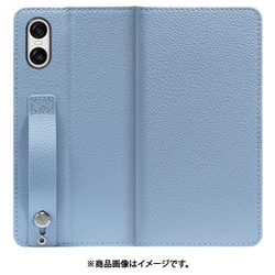 WORK23XP-BU-SXP10V6 [Xperia 10 VI 用 ベルト付きの本革スマホケース/スタンド機能＆カードポケット付き [スカイブルー]]