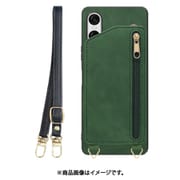 WORK54XP-GN-SXP10V6 [Xperia 10 VI 用 背面型スマホショルダーケース/ロングストラップ＆カードポケット付き [オリーブグリーン]]