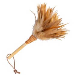 毛ばたき 鶏毛 全長約21cm ブラウン MA-005