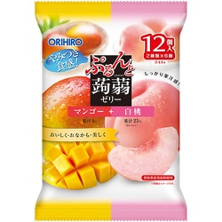 オリヒロ ぷるんと蒟蒻ゼリーパウチ マンゴー+白桃 20g×12個