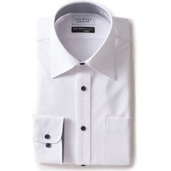 日本製素材 ノンアイロン スーパーストレッチ レギュラーカラーシャツ（白/3L84） DEW627-XX