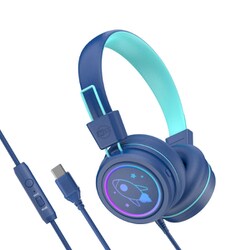 KidJamz キッズ向け USB Type-Cヘッドフォン ブルー HP-KJ55U-BL
