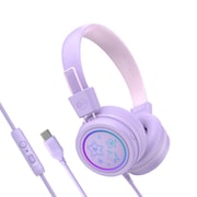 KidJamz キッズ向け USB Type-Cヘッドフォン ラベンダー HP-KJ55U-LV