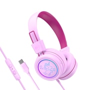 KidJamz キッズ向け USB Type-Cヘッドフォン ピンク HP-KJ55U-PK