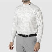 FJ-F24-S03 32180-XL [ゴルフ メンズ フットウェアモチーフプリント 長袖モックネックシャツ XLサイズ ホワイト]