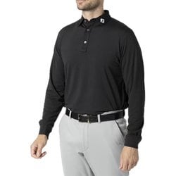 FJ-F24-S15 32093-XL [ゴルフ メンズ ドットジャカード 長袖シャツ XLサイズ ブラック]