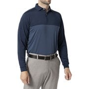 FJ-F24-S16 32094-XL [ゴルフ メンズ トーナルカラーブロック 長袖シャツ XLサイズ ネイビー]