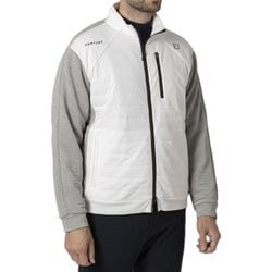 FJ-F24-M04 32214-XL [ゴルフ メンズ 防風ファブリックミックス 長袖フルジップジャケット XLサイズ ホワイト]