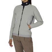 FJW-F24-O01 32317-XL [ゴルフ レディス TWINSOF 撥水ファブリックミックス 長袖フルジップクルーネックジャケット XLサイズ グレー]