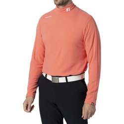FJ-F24-S08 32193-XL [ゴルフ メンズ 起毛ストレッチ 長袖モックネックシャツ XLサイズ シュガーコーラル]