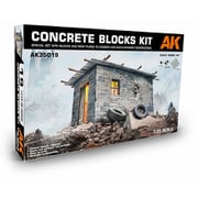 AK35019 1/35 コンクリートブロック 小屋製作キット [組立式プラスチックモデル]