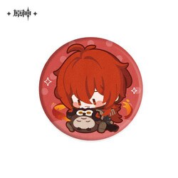 原神 ふかふか缶バッジ ディルック レッドデッド・オブ・ナイトVer. [キャラクターグッズ]