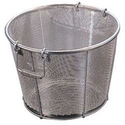 BK 18-8パンチング深型ざる 42cm 穴径Φ2mm 把手A 037142