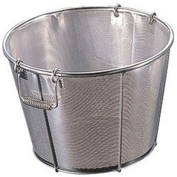 BK 18-8パンチング醸造用米揚ザル 39cm 穴Φ1mm 把手A 037322