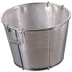 BK 18-8パンチング醸造用米揚ザル 39cm 穴Φ1.4mm 把手A 037323