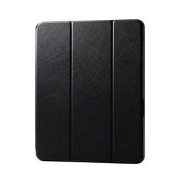 13インチ iPad Pro （ M4 ） 2024年 用 ケース レザー カバー 手帳型 ApplePencil収納可 スリープ対応 マグネット フラップ フリーアングル スタンド機能 耐衝撃 ブラック TB-A24PLSABK