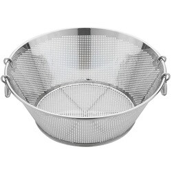 UK18-8パンチング 揚げザル 平底 45cm （角穴） 609376