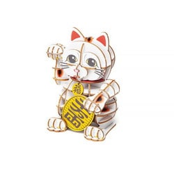 Wooden Art ki-gu-mi 招き猫 カラーVer. [木製立体パズル]