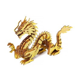 Wooden Art ki-gu-mi 龍 ゴールドVer. [木製立体パズル]