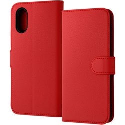 RT-S859ELC1/R [シンプルスマホ7/BASIO active2/シンプルスマホ6/BASIO active用 Like standard 耐衝撃 手帳型レザーケース シンプル マグネット/レッド]
