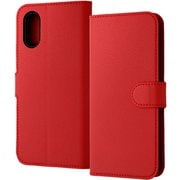 RT-S859ELC1/R [シンプルスマホ7/BASIO active2/シンプルスマホ6/BASIO active用 Like standard 耐衝撃 手帳型レザーケース シンプル マグネット/レッド]