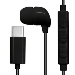 タイプC モノラルイヤホン DAC搭載 通話対応 音量調整スイッチ付き デジタルアナログコンバーター ブラック REMMSCD02BK