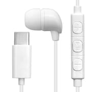 タイプC モノラルイヤホン DAC搭載 通話対応 音量調整スイッチ付き デジタルアナログコンバーター ホワイト REMMSCD02WH