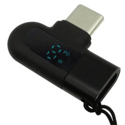 PD100W対応 USB Type-C L型 PD ワットチェッカー STCM-TCFLC