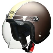 スモールジェットヘルメット マットブラウン×アイボリー フリーサイズ(57~60cm未満) MOUSSE