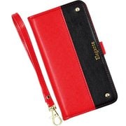 Galaxy S24 Ultra 用 ケース 手帳型 ツートン スマホケース エレガンテ Elegante/レッド・ブラック EL-GAS24U-RB