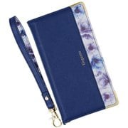 BL-XP10-6-NV [Xperia 10 VI 用 ケース 手帳型 ブルーミー スマホケース フラワー エレガンテ Elegante/ネイビー]